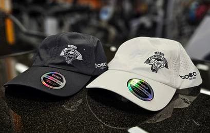 Marco Fitness Club hats in black and white